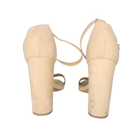 Schutz Women's Beige Suede Ankle Strap Block Heel Sandals nude Size 10B - Picture 5 of 9